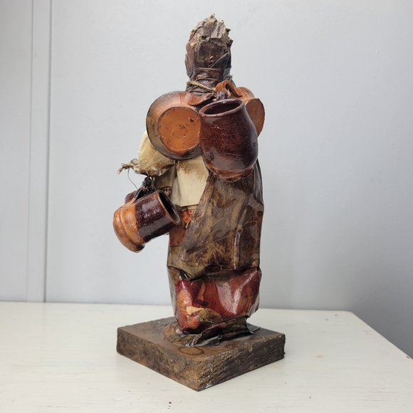 Vintage Mexican Folk Art Paper Mache Figure Handmade Authentic Hardworking Woman - Picture 10 of 16